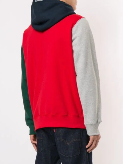 Supreme S Logo Colorblocked Hoodie In Red ,green | ModeSens