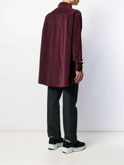 Shop Acne Studios Oversized Corduroy Shirt In Red