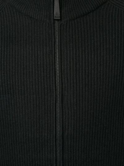 Shop J. Lindeberg Ribbed Zip-up Cardigan In Black