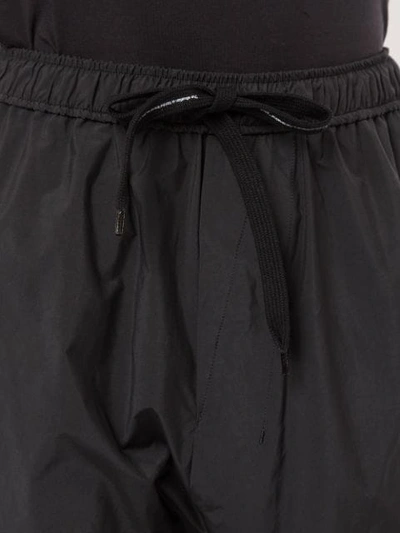 Shop Niløs Taffeta Cropped Wide Trackpants In Black