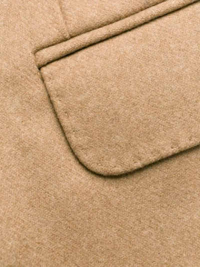 Fay Fitted Single-breasted Coat In Neutrals