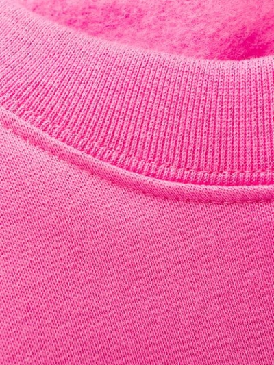 Shop Msgm Small Logo Crew Neck Sweater In Pink
