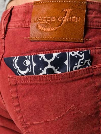 Shop Jacob Cohen Straight Leg Jeans In Red