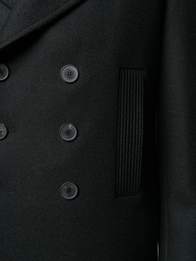 Shop Les Hommes Short Double-breasted Coat In Black