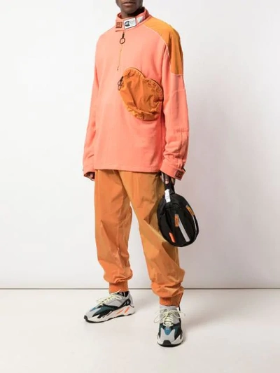 Off-white Contrast Panels Turtle Neck Sweatshirt In Orange
