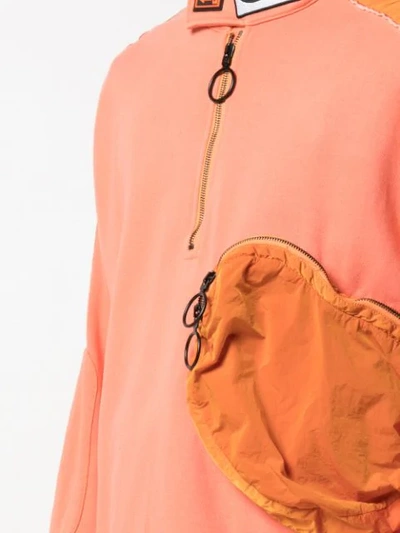 Off-white Contrast Panels Turtle Neck Sweatshirt In Orange