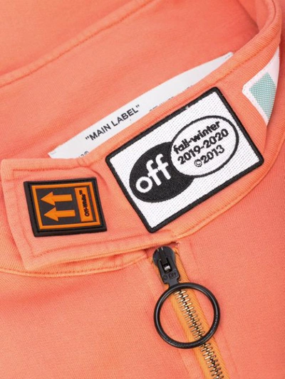 Off-white Contrast Panels Turtle Neck Sweatshirt In Orange