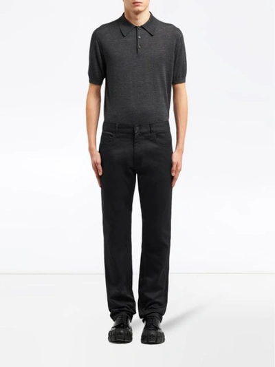 Shop Prada Mid-rise Straight-leg Trousers In Black