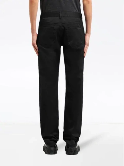 Shop Prada Mid-rise Straight-leg Trousers In Black
