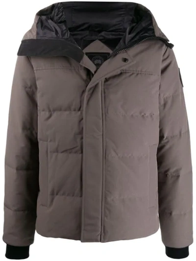Shop Canada Goose Quilted Hooded Jacket In Grey
