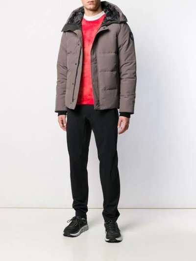CANADA GOOSE QUILTED HOODED JACKET - 灰色
