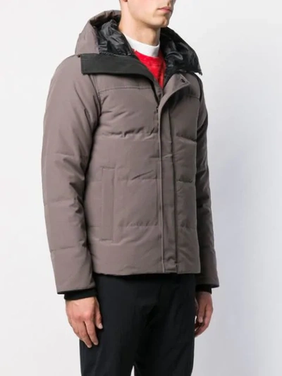 Shop Canada Goose Quilted Hooded Jacket In Grey