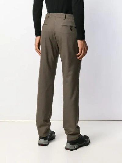 Shop Prada Checked Slim-fit Trousers In Brown