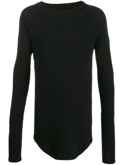 Shop Army Of Me Long Sleeves Ribbed T In Black