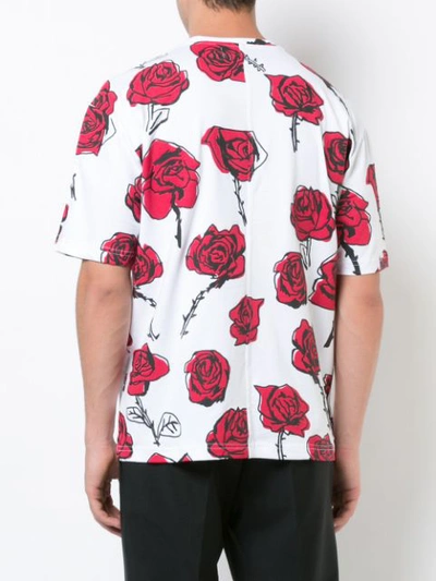Shop Rochambeau Rose Print T-shirt - White