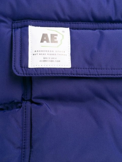 Shop Ader Error Zipped Down Jacket In Blue