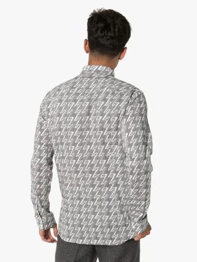 Shop Fendi Ff Monogram Diagonal Print Shirt - White