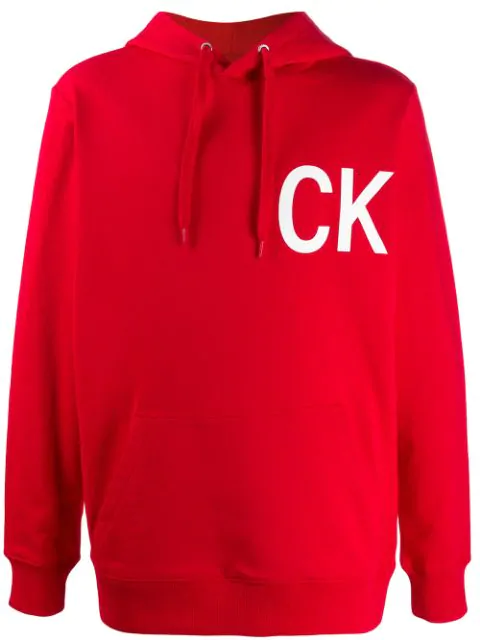 calvin klein red hoodie