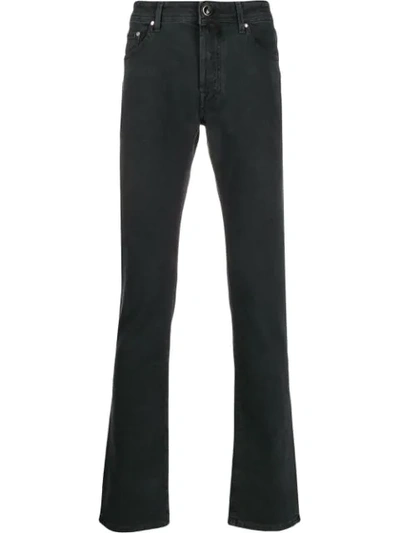 Shop Jacob Cohen Straight Leg Denim Jeans In Black