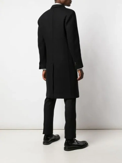 Shop Neil Barrett Double-breasted Fitted Coat In Black