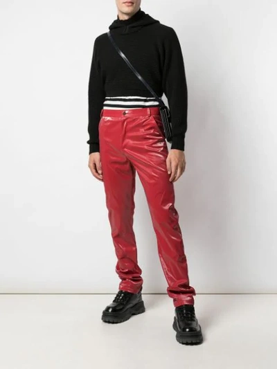 Shop Anton Belinskiy Heat Reactive Fabric Trousers In Red