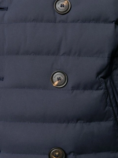 Shop Brunello Cucinelli Padded Double Breasted Jacket In Blue