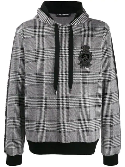 Shop Dolce & Gabbana Dg Patch Check Hoodie - Schwarz In Black