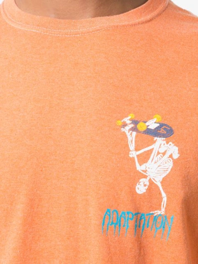 Shop Adaptation Aod Skater Long Sleeve Vintage T-shirt In Yellow
