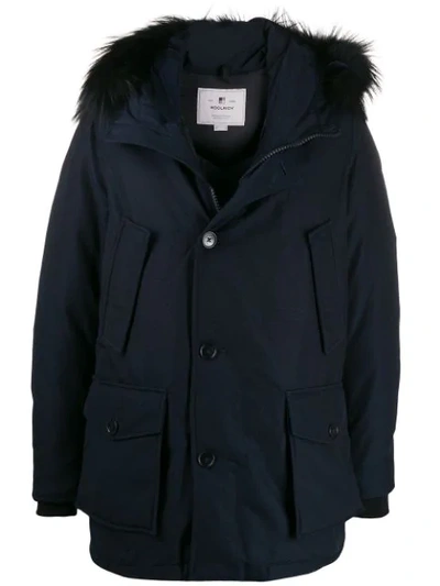 Shop Woolrich Arctic Padded Parka Coat In Blue