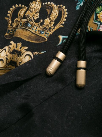 Shop Dolce & Gabbana Cuffed Heraldic-print Track Trousers In Black
