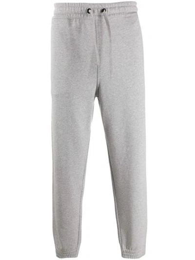 Shop Burberry Logo Appliqué Melange Track Trousers In Grey