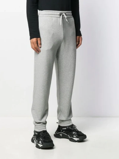 Shop Burberry Logo Appliqué Melange Track Trousers In Grey