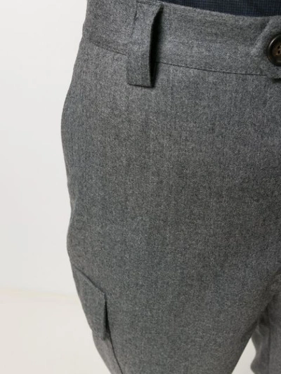 Shop Brunello Cucinelli Straight-leg Cargo Trousers In Grey
