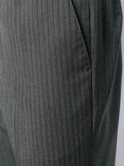 Shop Prada Striped Tailored Trousers In Grey