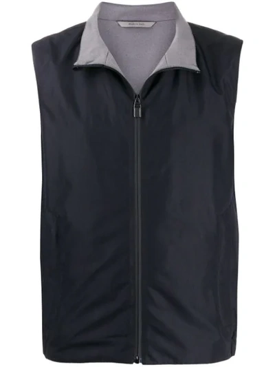 Shop Canali Sleeveless Gilet In Blue