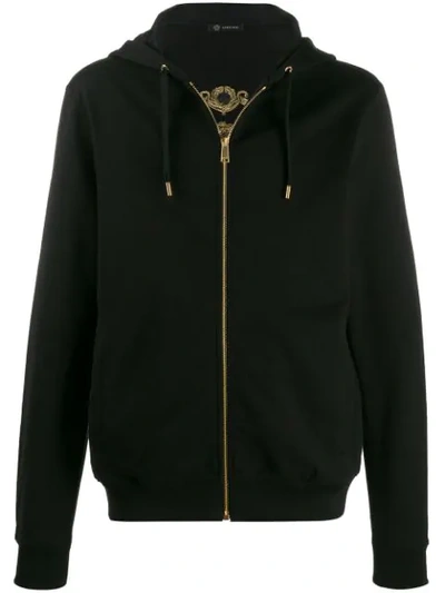 Shop Versace Kapuzenjacke Mit Stickerei In Black