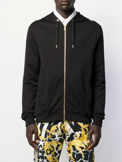 Shop Versace Kapuzenjacke Mit Stickerei In Black