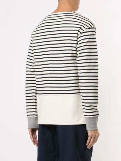 Shop Loveless Striped Boatneck Sweatshirt In White