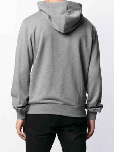 Shop Dolce & Gabbana Zip-front Logo Hoodie In Grey