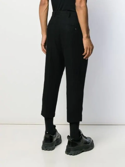 Shop Rick Owens Slim Cropped Trousers - Black