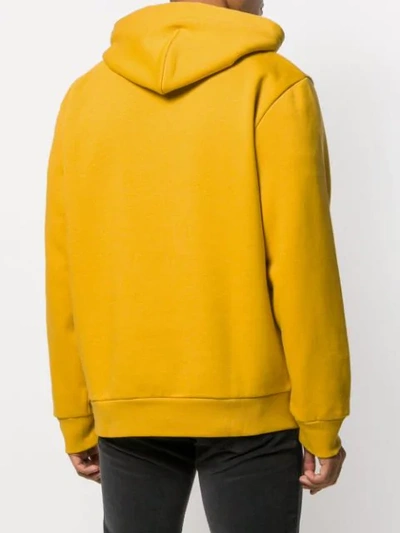 Shop Carhartt Hooded Logo Embroidery Sweatshirt In Yellow
