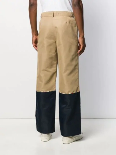 Shop Paria Farzaneh Straight-leg Contrast Cuff Trousers In Brown