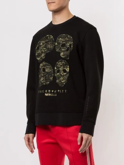 Shop Blackbarrett Skull Print Sweatshirt In Black