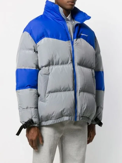 Shop Ader Error Two-tone Puffer Jacket In Grey