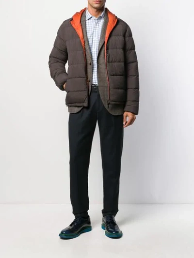 Shop Herno Reversible Zipped Jacket In Brown