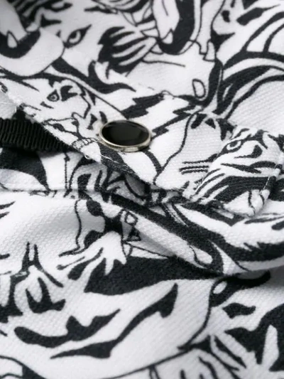 Shop Just Cavalli Tiger Print Polo Shirt In White