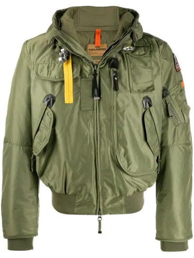 Shop Parajumpers Hooded Down Jacket In Green