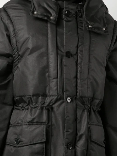 Shop Undercover Drawstring Waist Hooded Jacket In Black