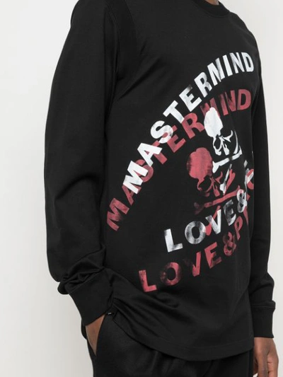 Shop Mastermind Japan Skull Print Longsleeved T-shirt In Black