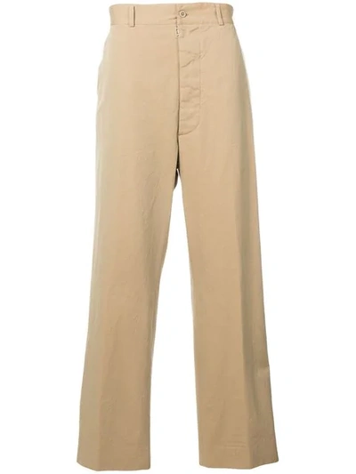 Shop Maison Margiela Tailored Flare Trousers - Neutrals
